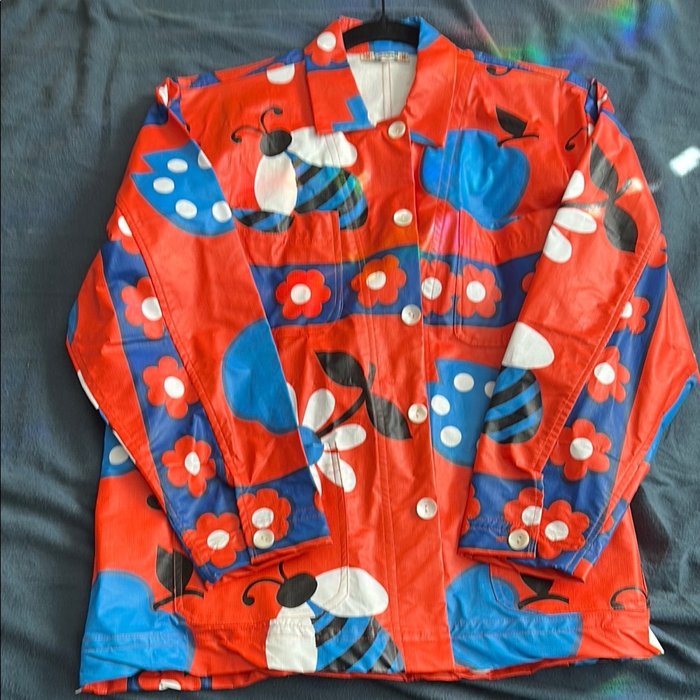 Colorful Floral and Bee Print Jacket